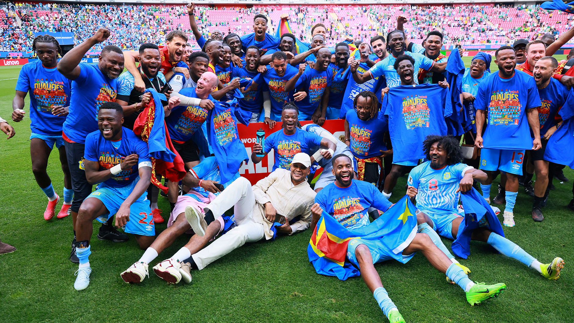 República Democrática del Congo celebra su pase a la Copa del Mundo.